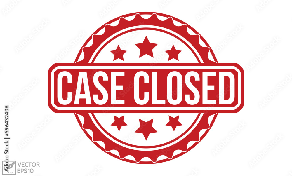 Case Closed Red Rubber Stamp vector design.