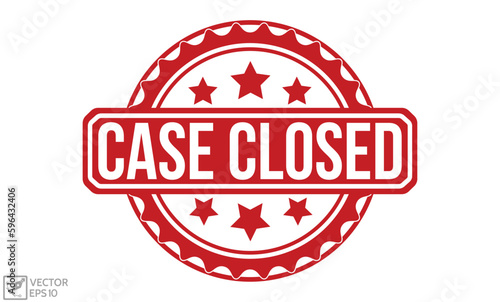 Case Closed Red Rubber Stamp vector design.