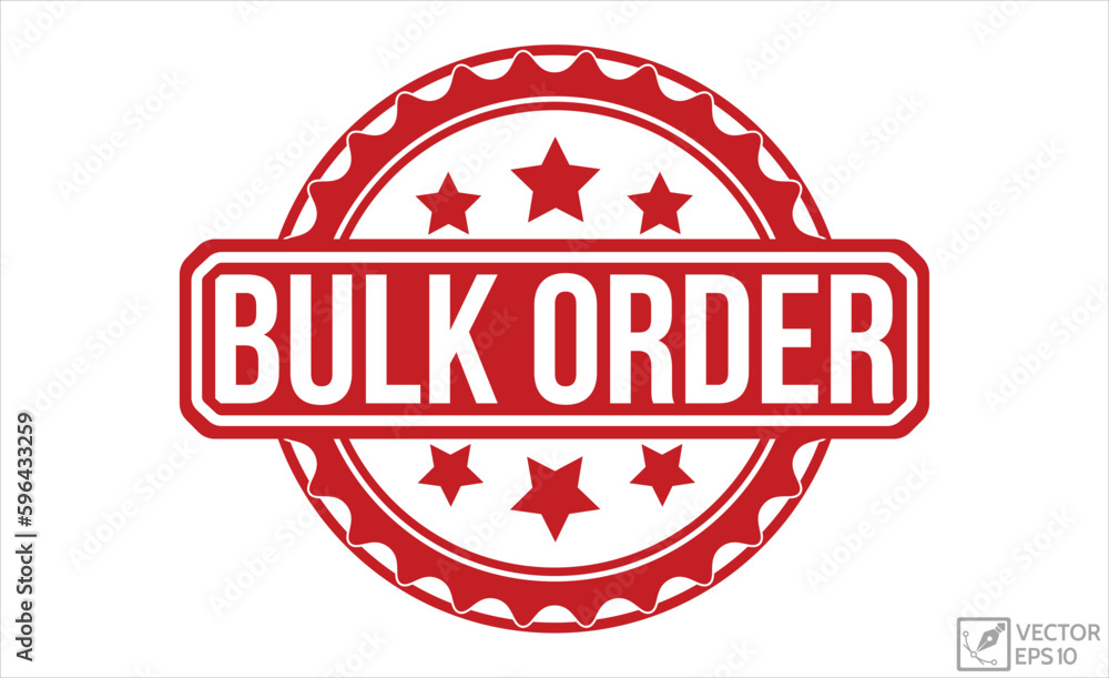 Bulk Order rubber stamp vector illustration on white background. Bulk
