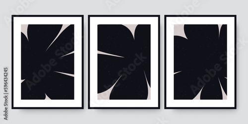 Minimal abstract posters. Modern fashionable wall art decor, contemporary printable wallpaper cover design. Vector set