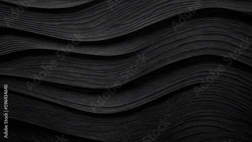 Black wood grain in the shape of a horizontal wave pattern