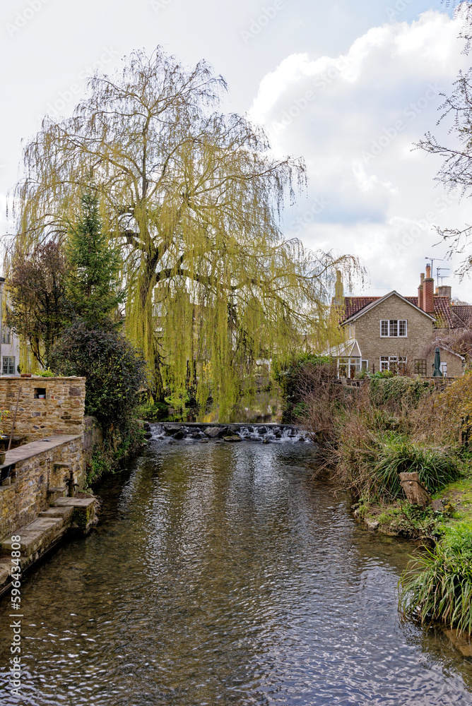 Mells River at Village of Nunney, Somerset, England Mells River at Village of Nunney, Somerset, England