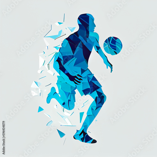 basketball player silhouette vector illustration  genrative ai.