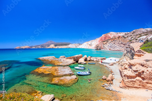 Fototapeta Naklejka Na Ścianę i Meble -  Idyllic beach on Milos island in Greece