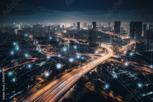 Technology-based urban environment with internet of things connectivity. Generative AI