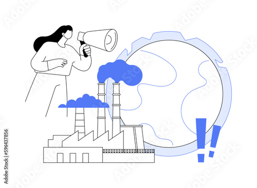 Greenhouse gas emissions abstract concept vector illustration.