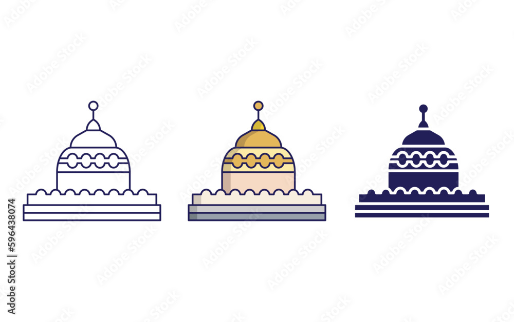 Palace stupa vector icon