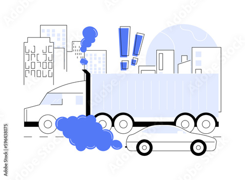 Motor vehicle pollution abstract concept vector illustration.