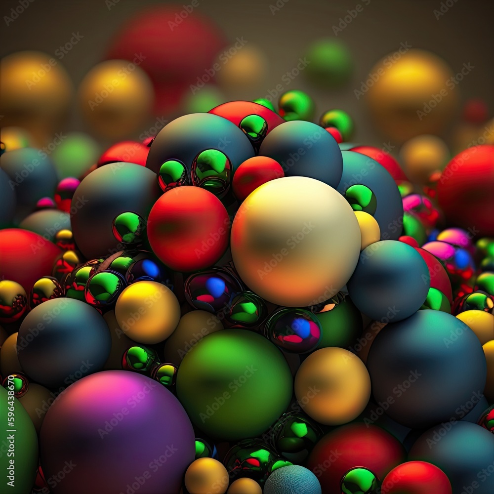 Colorful Christmas balls , ball pit created with generative AI technology