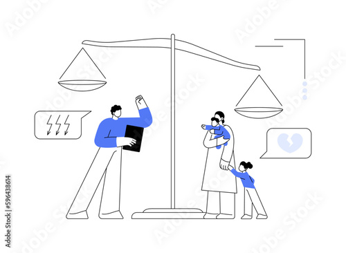 Matrimonial law abstract concept vector illustration.
