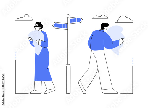 Separated person abstract concept vector illustration.