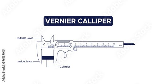 Vernier Callipers Measurement tool Vector Illustration