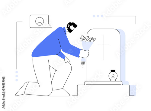 Widowed person abstract concept vector illustration.