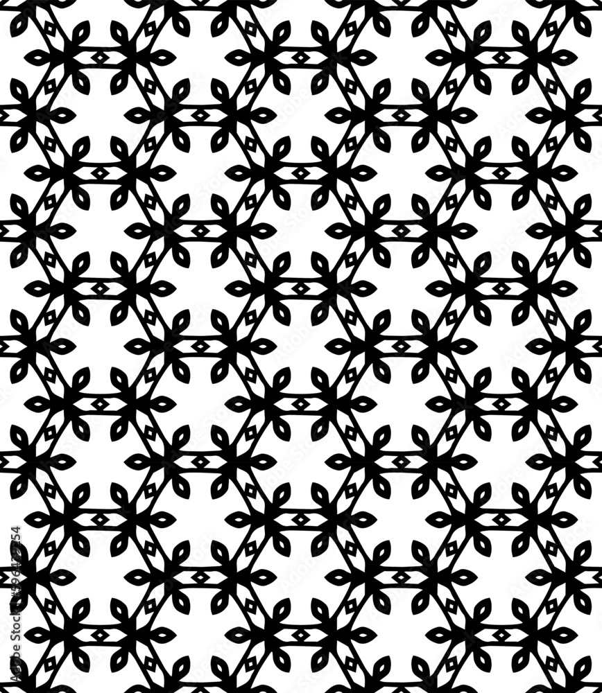 Black and white seamless abstract pattern. Background and backdrop. Grayscale ornamental design. Mosaic ornaments. Vector graphic illustration. EPS10. Black and white seamless abstract pattern. Background and backdrop. Grayscale ornamental design. Mosaic ornaments. Vector graphic illustration. EPS10.