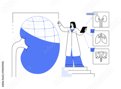 AI use in healthcare abstract concept vector illustration.