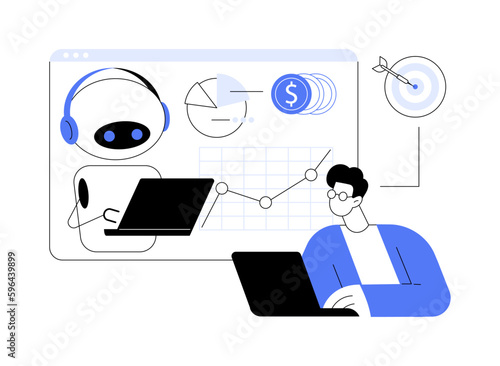 AI-powered marketing tools abstract concept vector illustration.