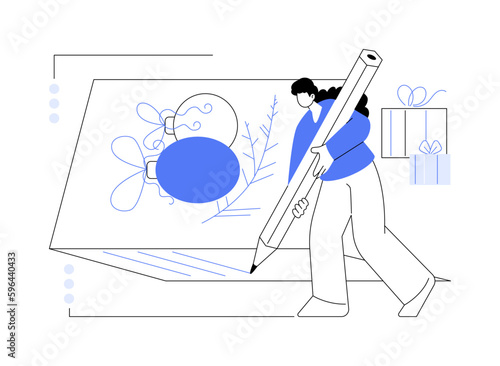 Greeting cards abstract concept vector illustration.