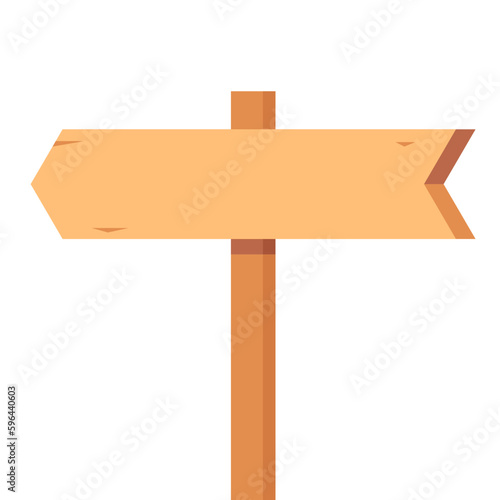 Wooden signpost vector. Wooden signpost icon. Colored silhouette. Vertical view. Vector flat simple graphic illustration.