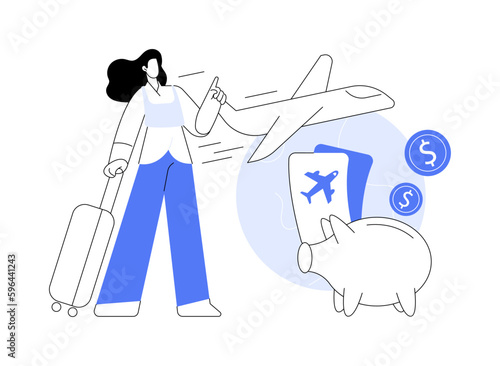 Low cost flights abstract concept vector illustration.