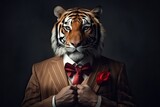 A Dangerous Beauty: A Tiger in Love, Dressed in a Business Suit: Generative AI