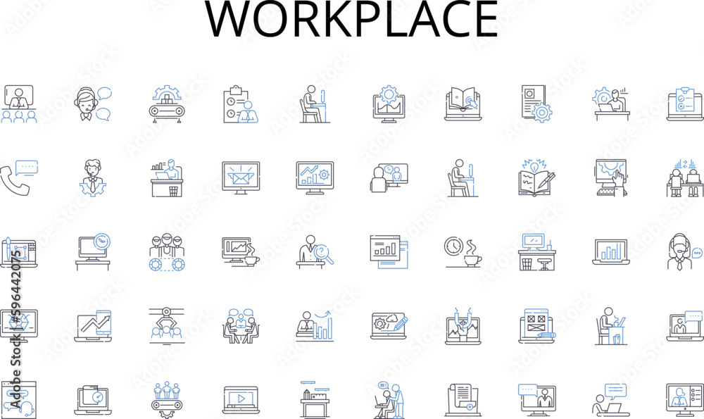 Workplace line icons collection. Shipment, Freighter, Container, Bulk, Carrier, Transport, Haulage vector and linear illustration. Logistics,Loading,Unloading outline signs set Generative AI Workplace line icons collection. Shipment, Freighter, Container, Bulk, Carrier, Transport, Haulage vector and linear illustration. Logistics,Loading,Unloading outline signs set Generative AI