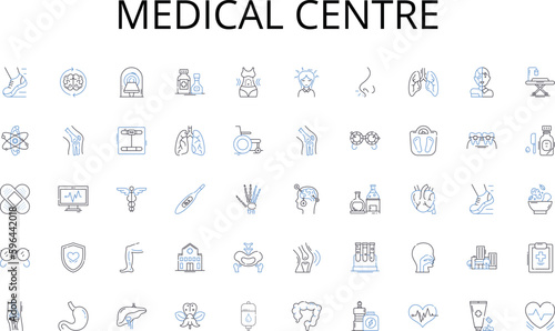 Medical centre line icons collection. Savory, Sweet, Delicious, Flavorsome, Appetizing, Mouthwatering, Refreshing vector and linear illustration. Creamy,Tangy,Spicy outline signs set Generative AI