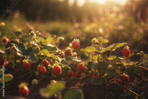 ripe wild strawberries