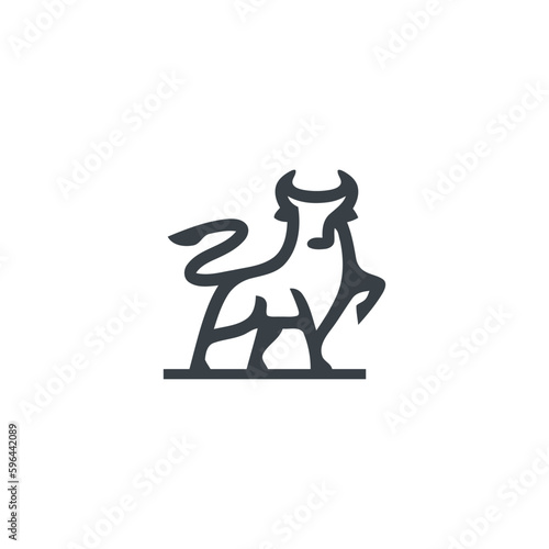 cow minimalist logo design