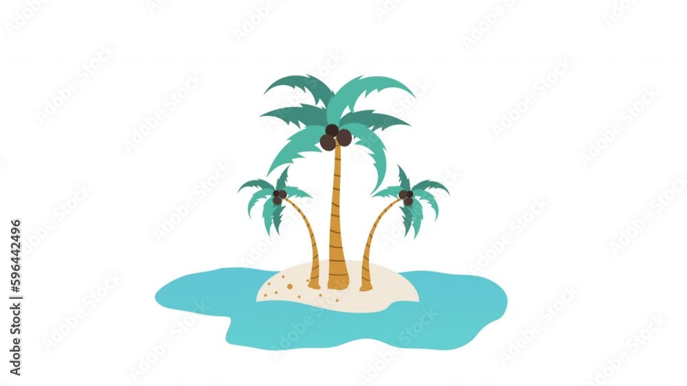 trees palms in the island animation trees palms in the island animation