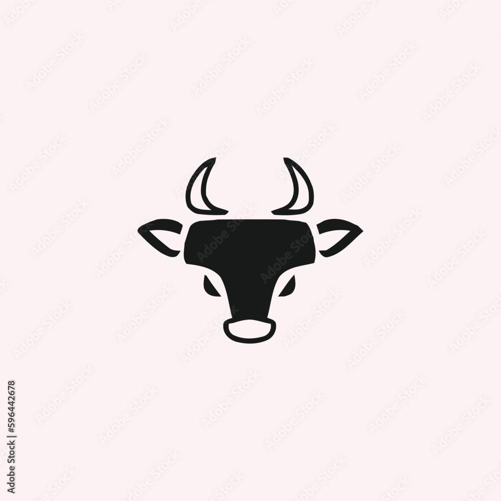 cow minimalist logo design