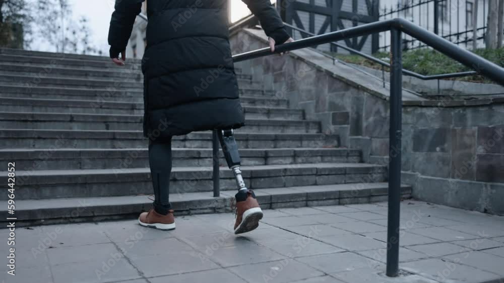 Disability Climbing Disability climb, Climbing support, Artificial limb. Act of ascending ...