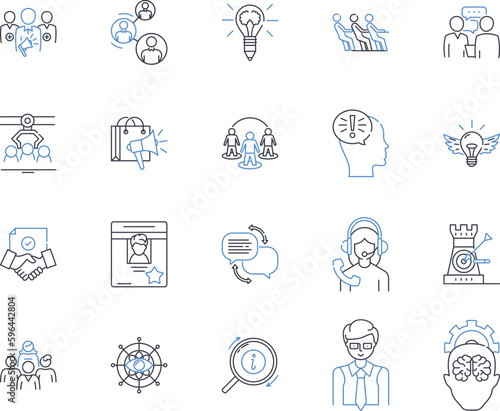 Allied Partnership line icons collection. Collaboration, Unity, Alliance, Partnership, Friendship, Bonding, Solidarity vector and linear illustration. Co-operation,Union,Coalition Generative AI