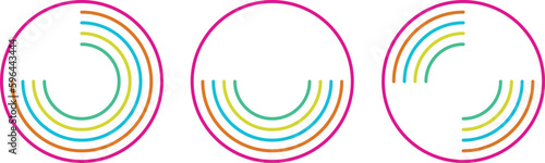 rainbow, rainbow abstract, background in the style of rainbow stripes, touch button, buttons for touch monitors and panels, colored round buttons with rotation