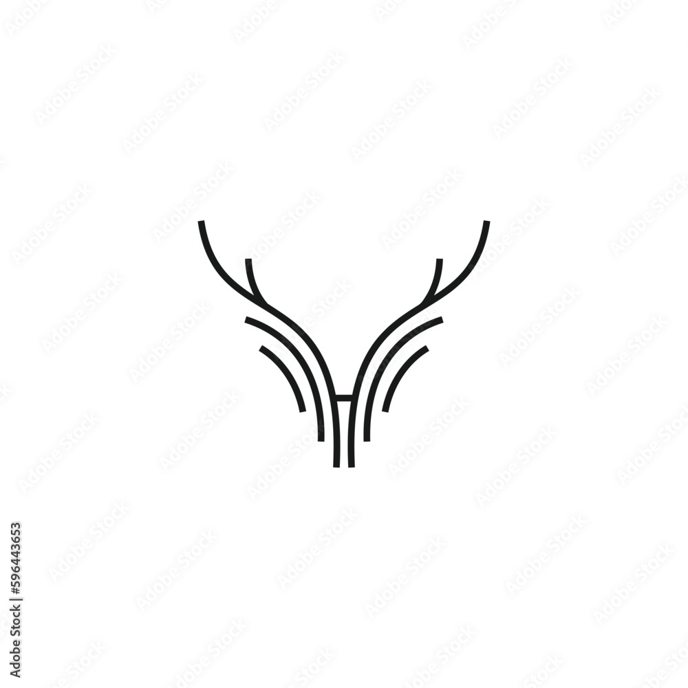 Obraz premium h Deer minimalist logo design