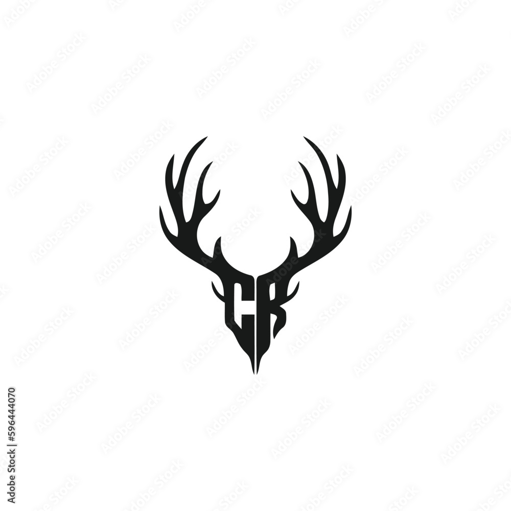 cr Deer minimalist logo design cr Deer minimalist logo design