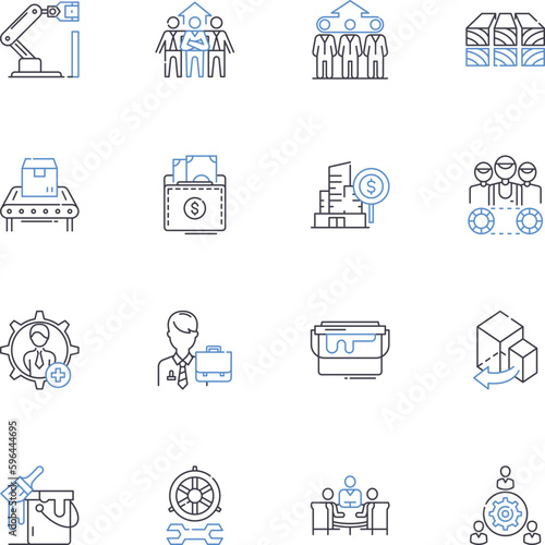 Brand structure line icons collection. Framework, Organization, Layers, Hierarchical, Infrastructure, Architecture, Blueprint vector and linear illustration. Systematic,Design,Strategy Generative AI