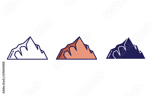 fault block mountain vector icon