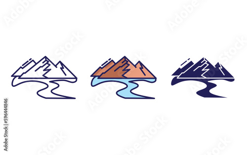 mountain stream vector icon