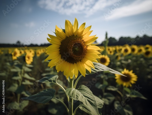 sunflowers in the field  Generative AI 