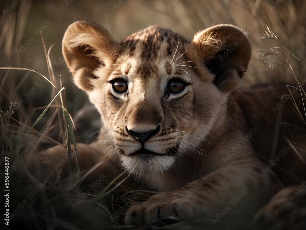 Obraz premium lion and lioness (Generative AI)