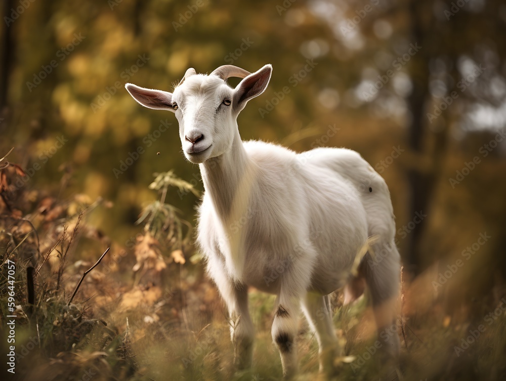 Fototapeta premium goat on pasture (Generative AI)