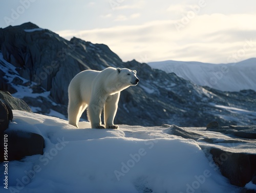 polar bear on ice  Generative AI 