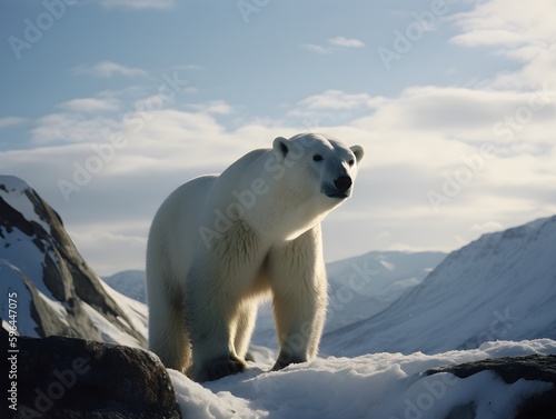 polar bear on ice  Generative AI 