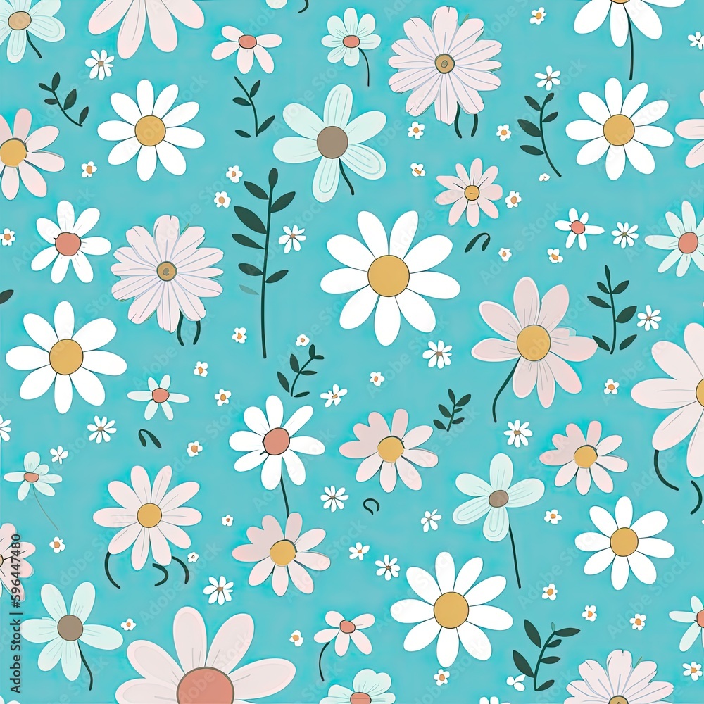 Flower pattern simple wrapping paper design, background, wrapping paper, wallpaper created with generative AI technology