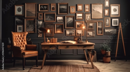 A cozy study room with a vi...