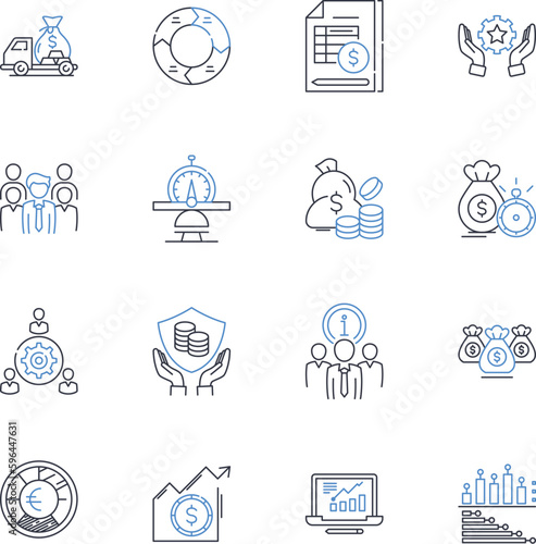 my management line icons collection. Delegation, Efficiency, Leadership, Accountability, Innovation, Communication, Organization vector and linear illustration. Generative AI