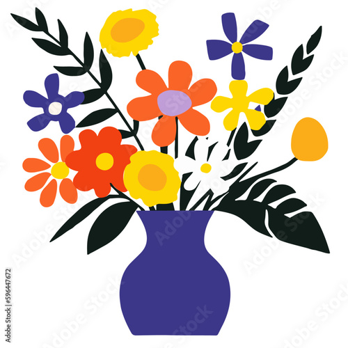 花瓶の花のベクターイラスト