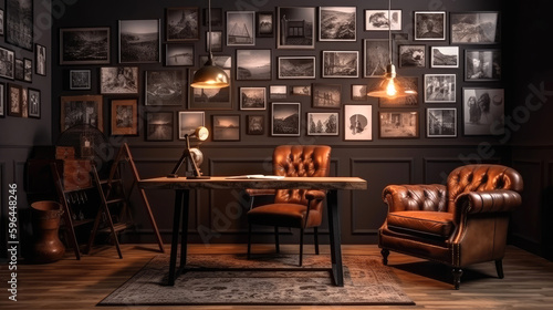 A cozy study room with a vi...