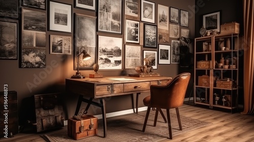 A cozy study room with a vi...