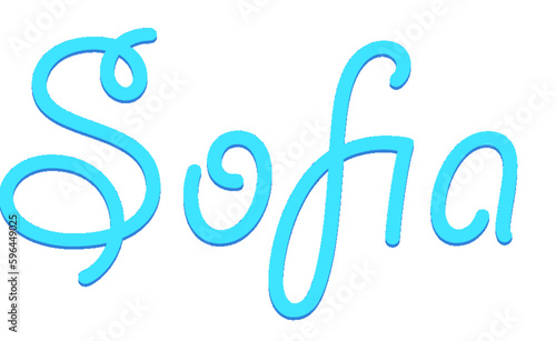 Sofia - light blue color - female name - sparkles - ideal for websites, emails, presentations, greetings, banners, cards, books, t-shirt, sweatshirt, prints


